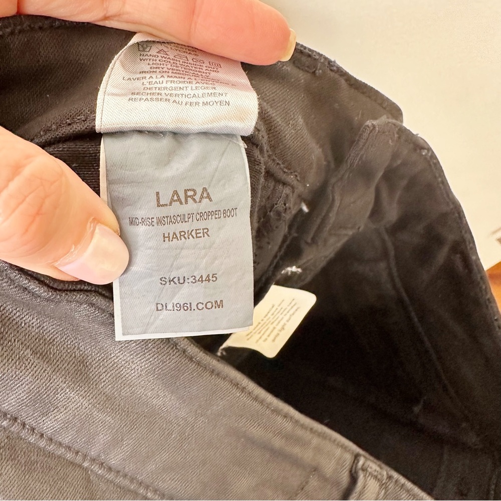 Anthropologie DL1961 Coated Lara Mid Rise Instasculpt Cropped Boot Jeans size 27 - Picture 8 of 10